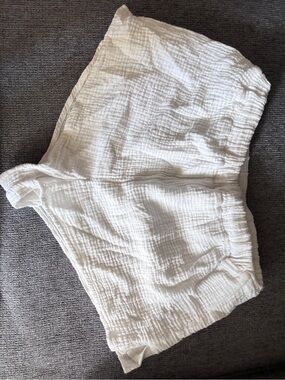 White Gauze Micro Shorts